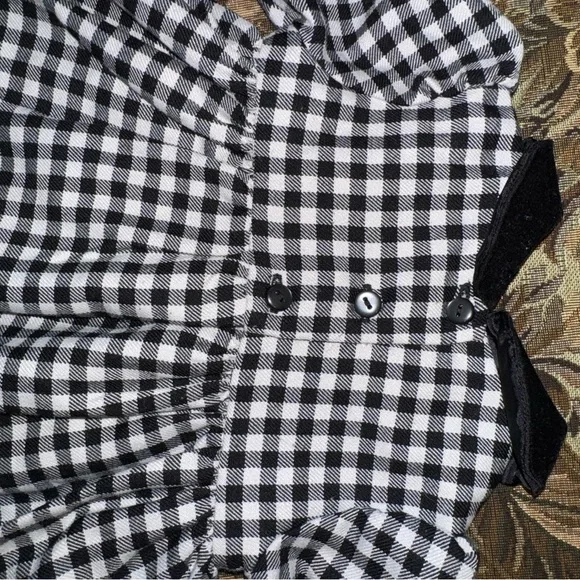 Vintage style Bonnie Jean Baby Black Gingham Baby Christmas Party Dress 0-3 Mon - Picture 14 of 15